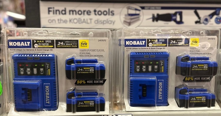 TWO Kobalt Batteries & Charger Just $49 Shipped on Lowes.com ($168 Value)