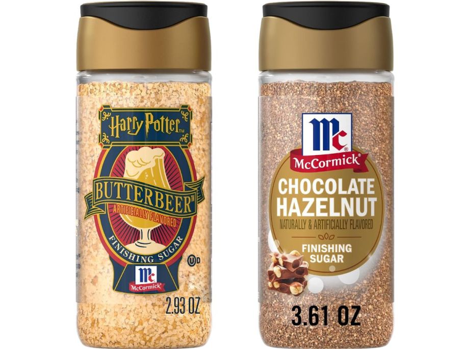 mccormick harry potter butterbeer and chocolate hazelnut finishing sugars