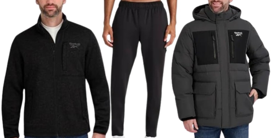 man wearing a half zip, joggers, and parka