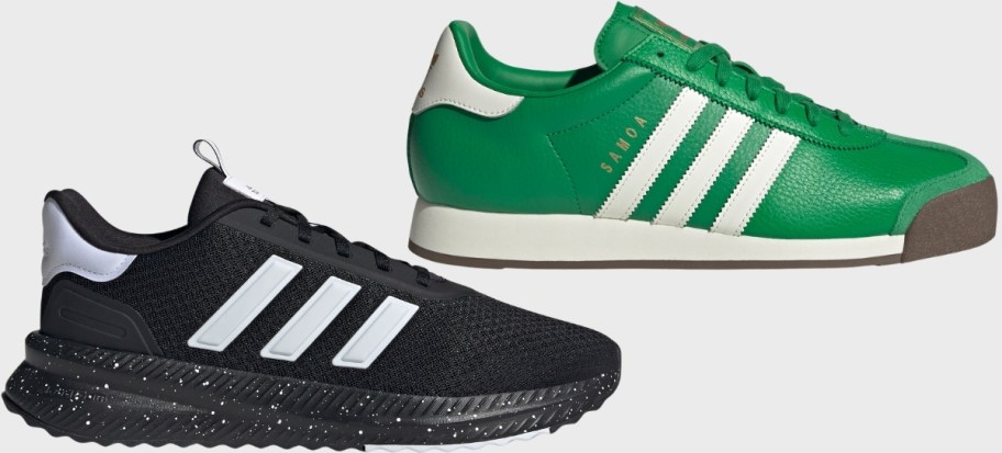 mens black sneaker and green sneaker