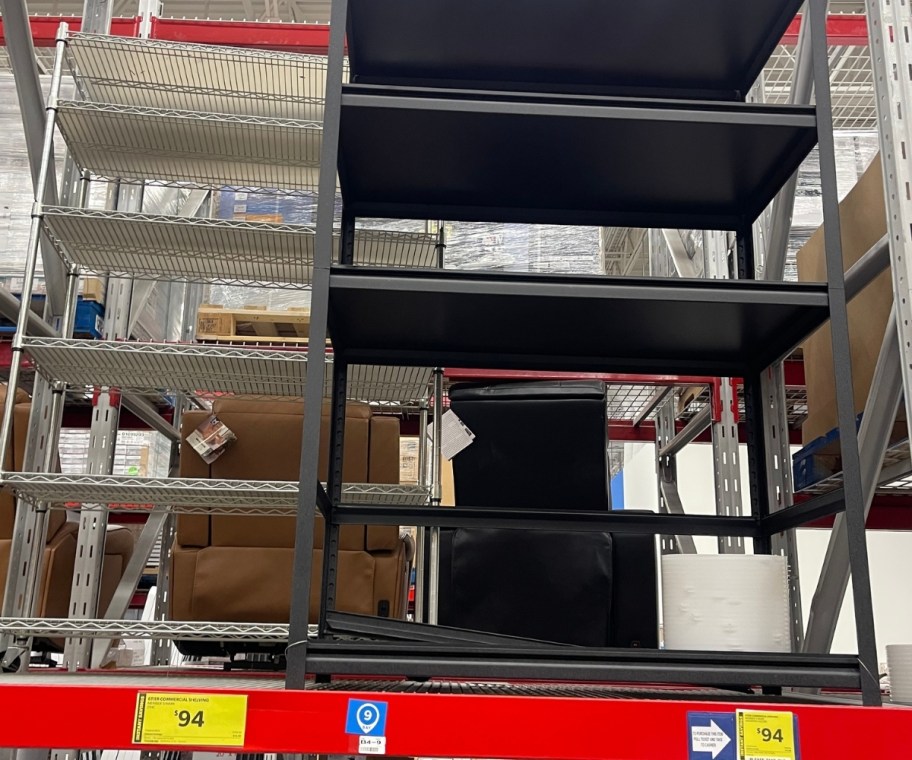 metal storage shelf on display in a store