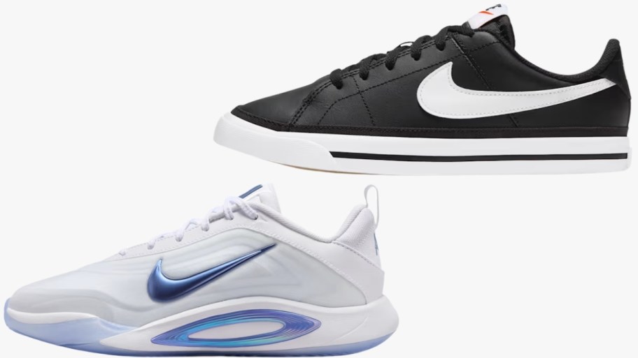 kids nike basketball shoe and running shoe