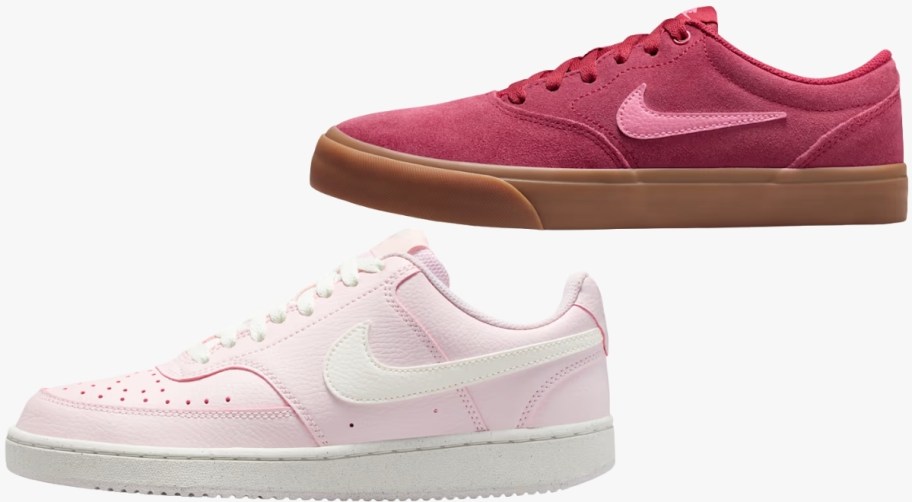 two different styles of nike womens sneakers