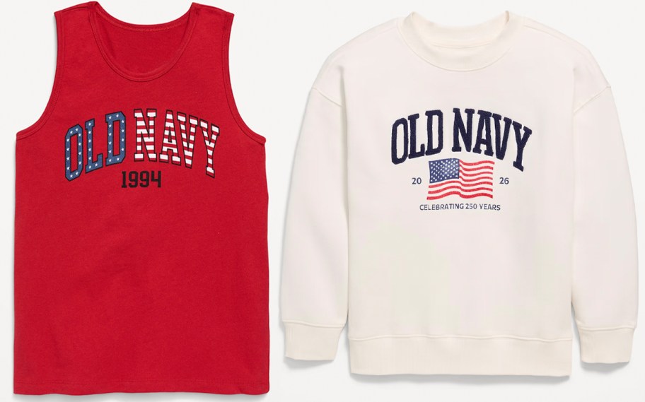 red and white usa boys tops