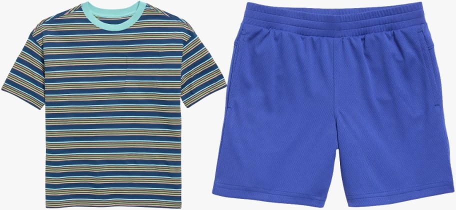boys striped tee and shorts