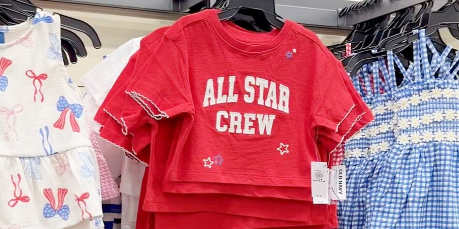 red all star crew top