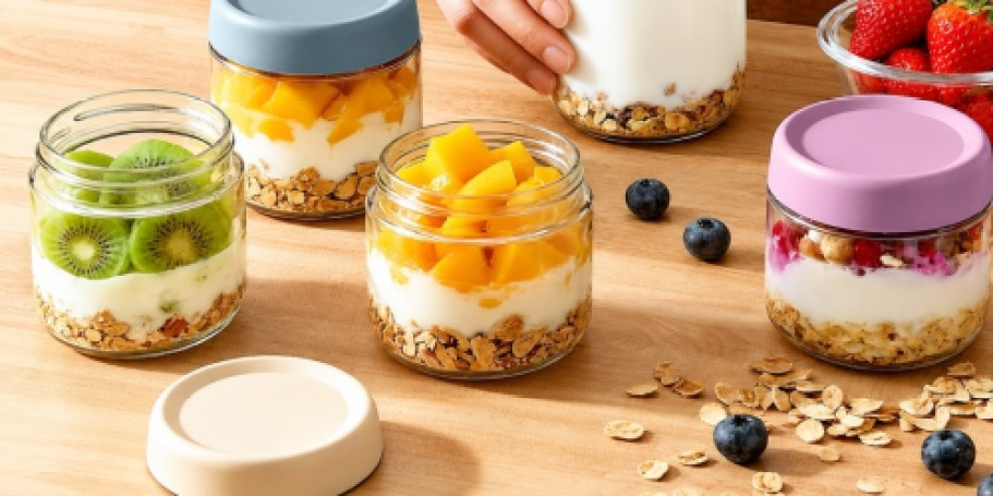 Glass Overnight Oats Containers 6-Pack Just $14.49 on Amazon