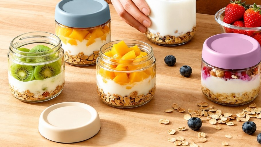 Glass Overnight Oats Containers 6-Pack Just $14.49 on Amazon