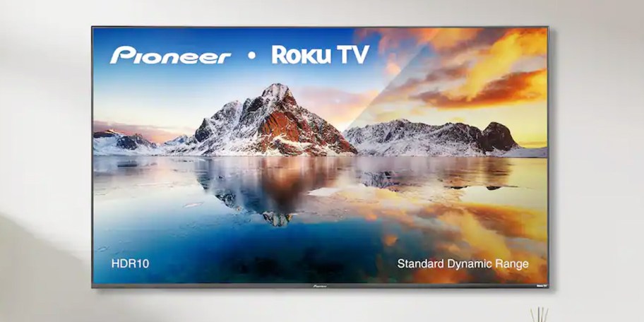 70" tv hanging on wall 