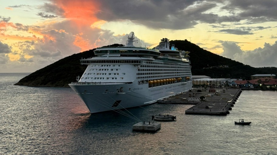 a docked royal caribbean cruise ship