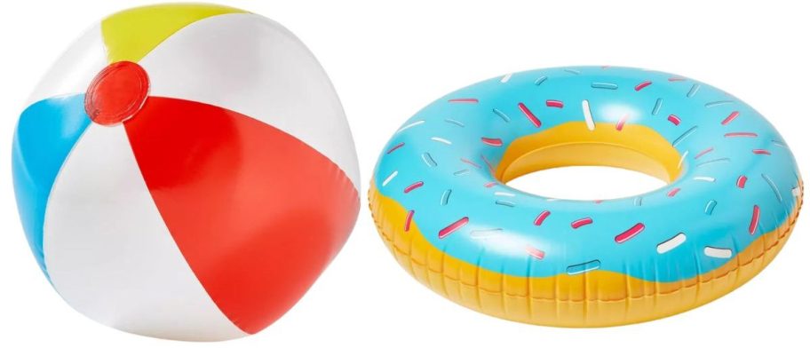 sun squad beach ball and pool float