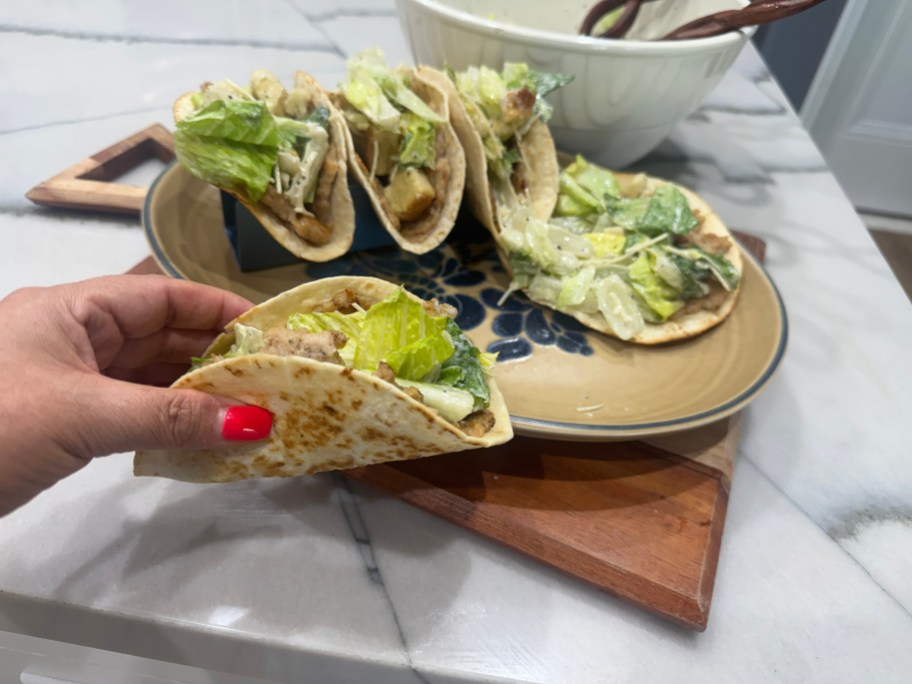 tacos on a serving plater