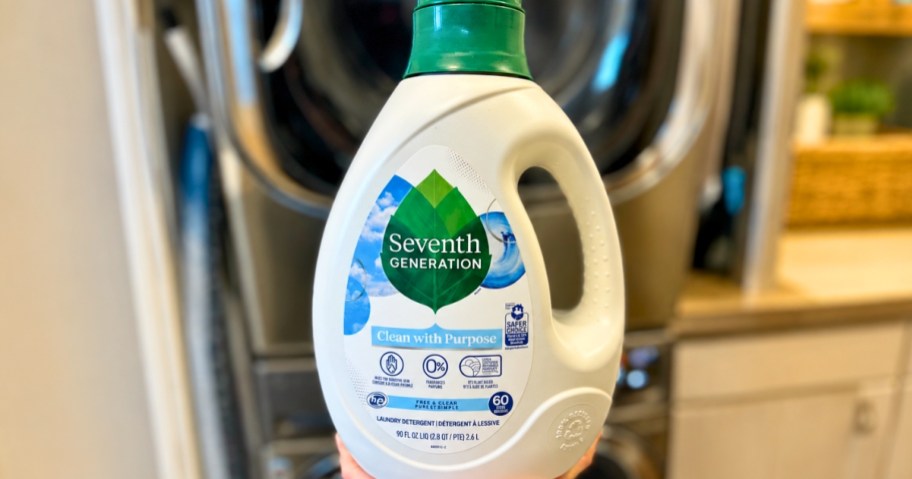 a bottle of Seventh Generation laundry detergent