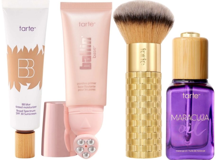 tarte face steals BB cream, primer, foundation brush and maracuja face oil