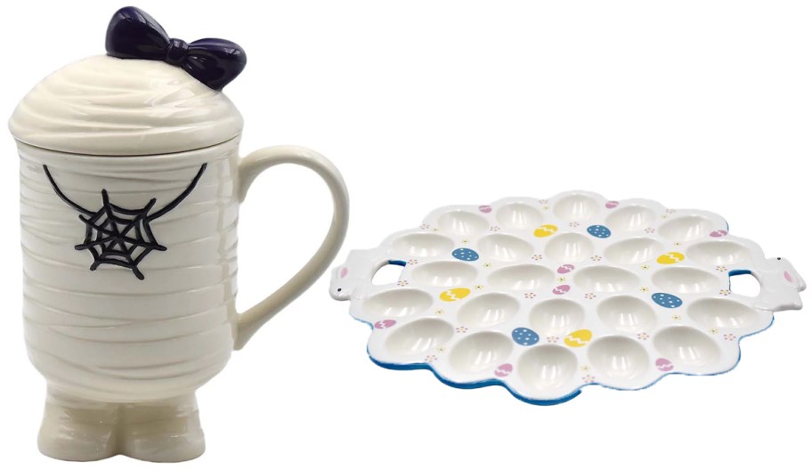 mummy mug and egg platter