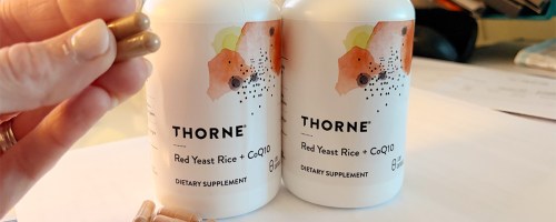 two bottles of thorne red yeast