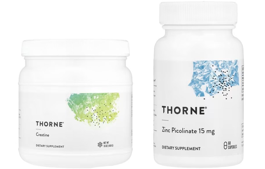 thorne creatine and zinc bottles 