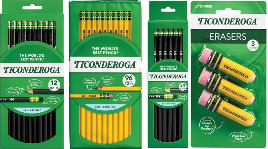 black and yellow ticonderoga pencil packs