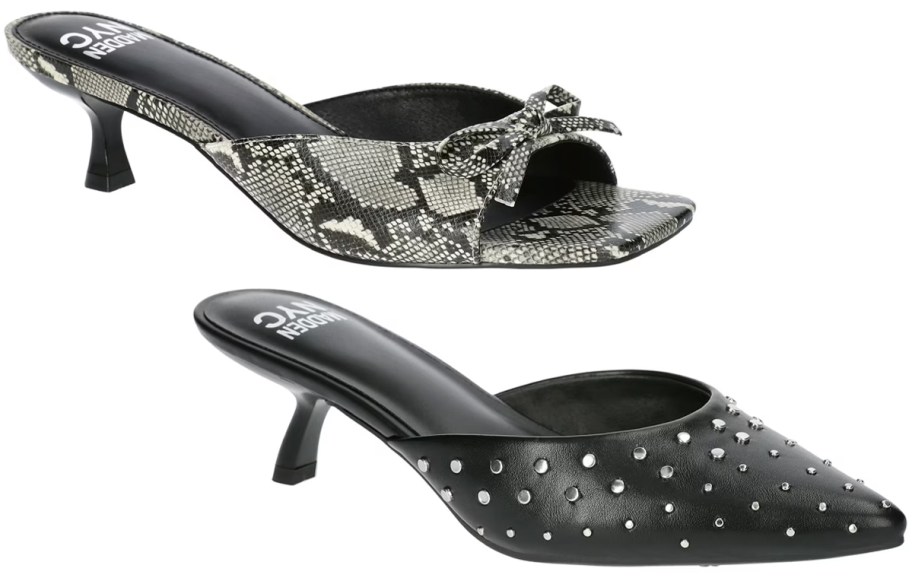 two black sandals 