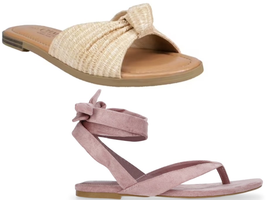 tan and pink sandals 