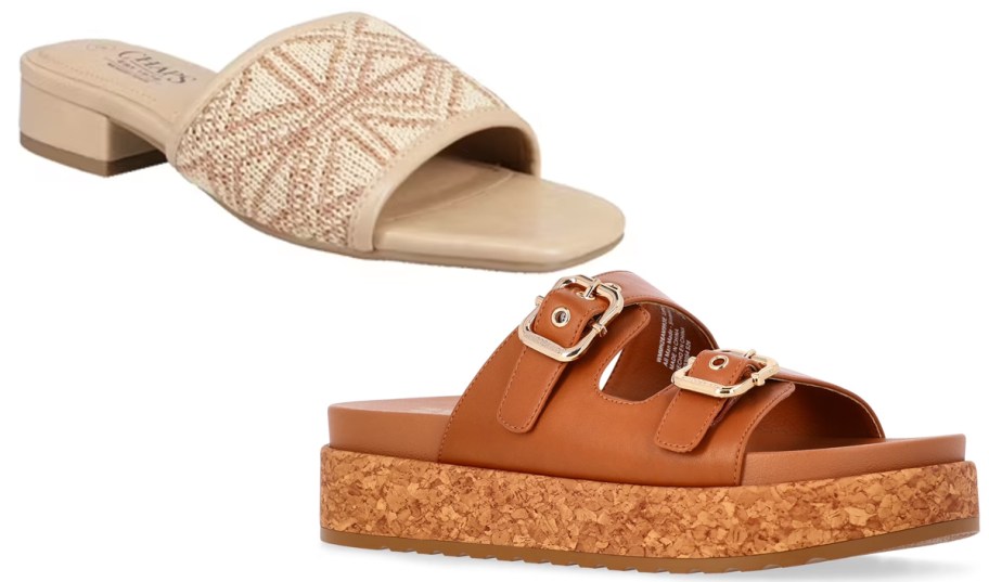 beige and tan sandals 