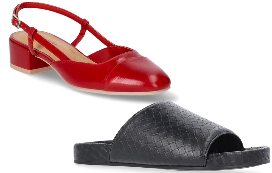 red and black sandals 