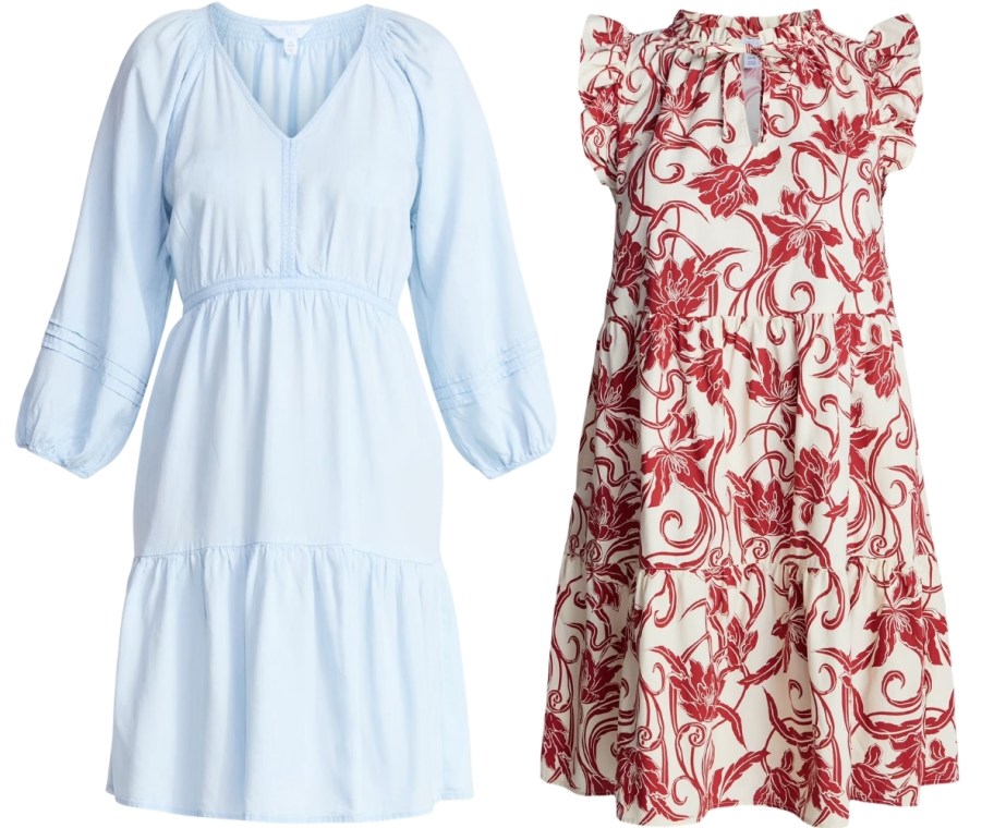two womens mini dresses