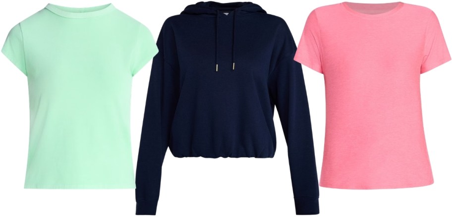 womens tees and hoodie