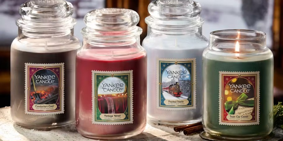 4 large yankee candles 