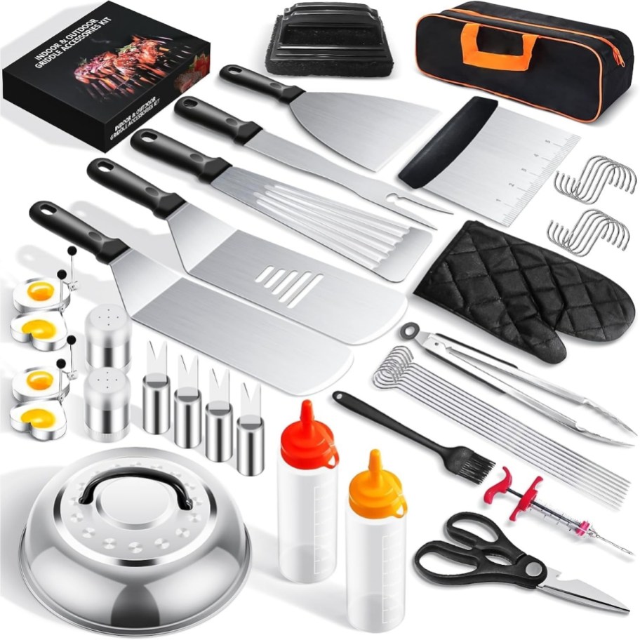 a griddle accessory set showing all pieces