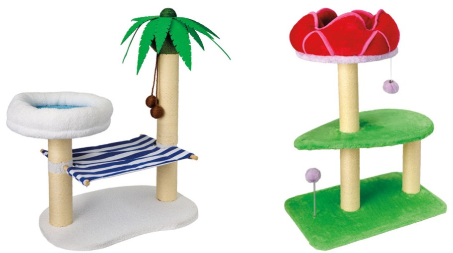 palm tree and rose cat towers