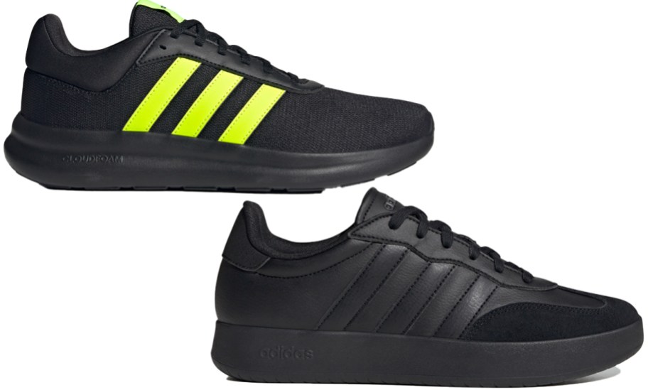 two black adidas shoes