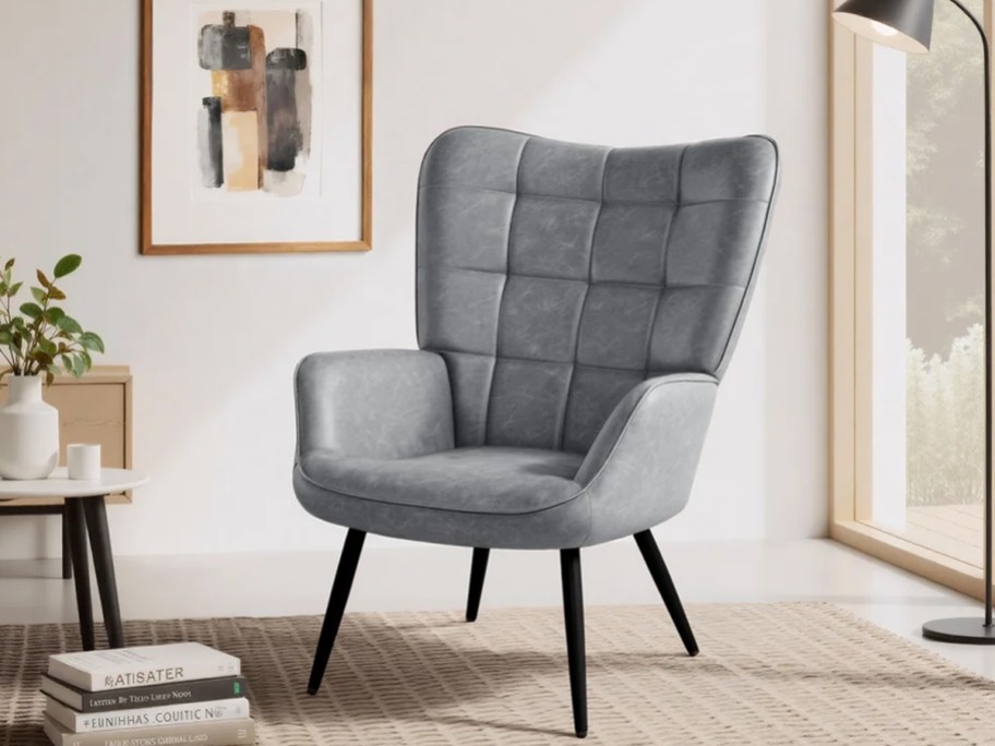 Aichele Faux Leather Wingback Chair