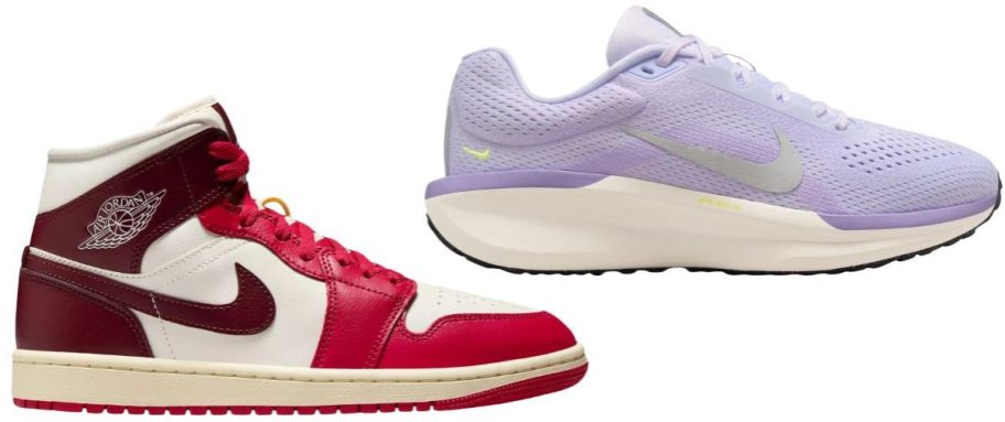 Air Jordan 1 Mid Women's Shoes and Nike Women's Winflo 11 Running Shoes