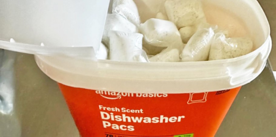 Amazon Basics Dishwasher Detergent Pacs 78-Count Just $8 Shipped