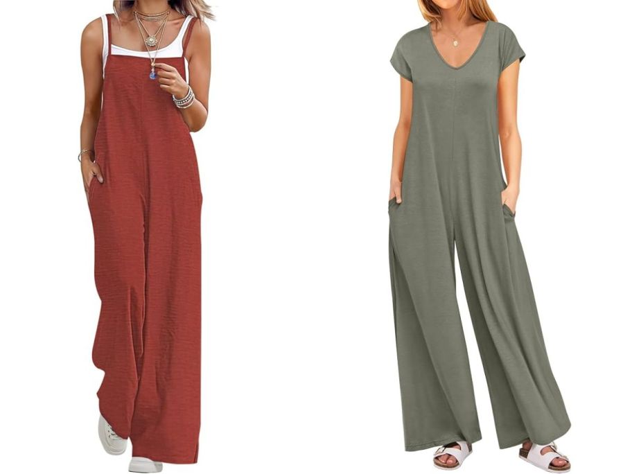 Stock images of two women wearing jumpsuits