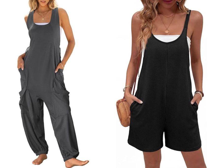 Stock images of two women wearing jumpsuits