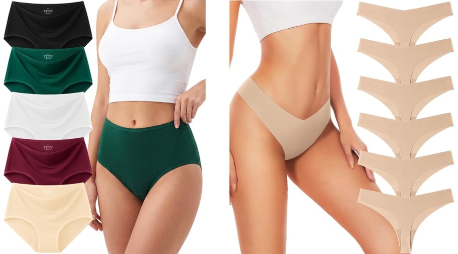 two sets of womens underwear