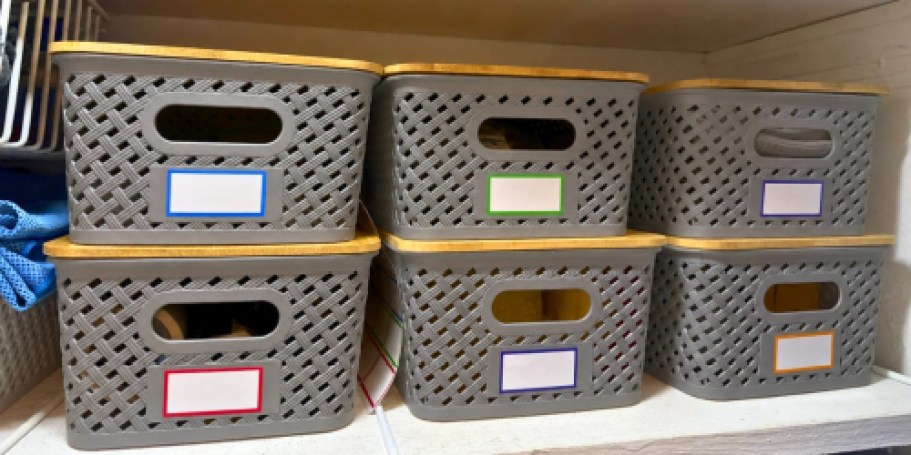 Plastic Storage Bins 8-Pack w/ Lids & Labels Only $23.49 Shipped on Amazon (Reg. $45)