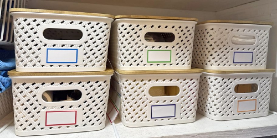 Plastic Storage Bins 8-Pack w/ Lids & Labels Only $22.49 Shipped on Amazon (Reg. $45)