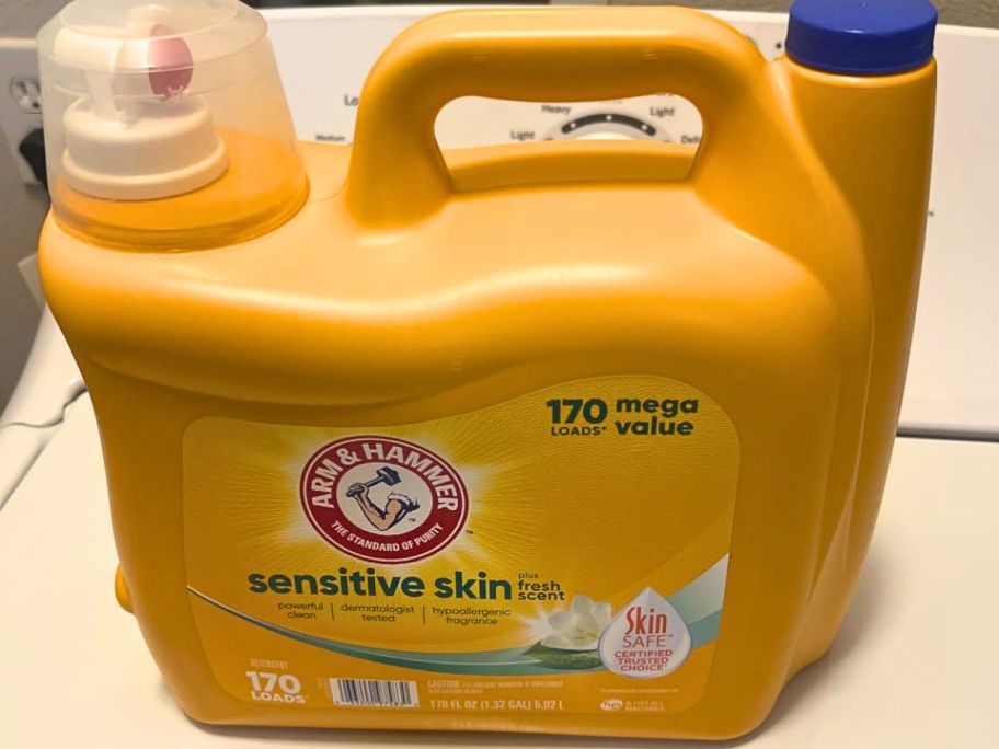 A huge jug of Arm & Hammer Laundry Detergent