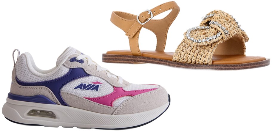 Avia Kids' Retro Air Bubble Sneakers and Wonder Nation Girls' Raffia Knot Sandals