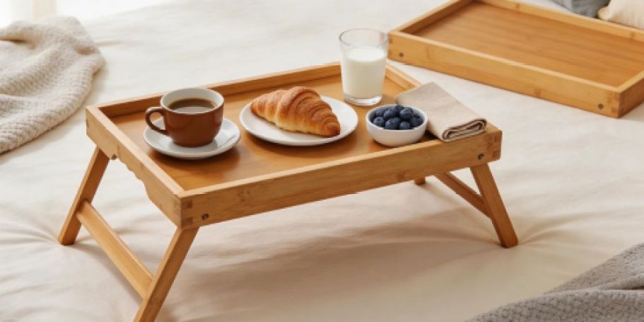 TWO Bamboo Folding Tray Tables Just $14.91 on Amazon