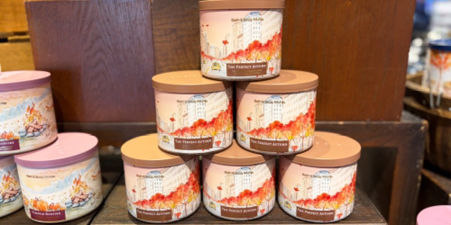 Bath & Body Works 3-Wick Candles Only $12.95 (Includes Fall & Halloween Scents)