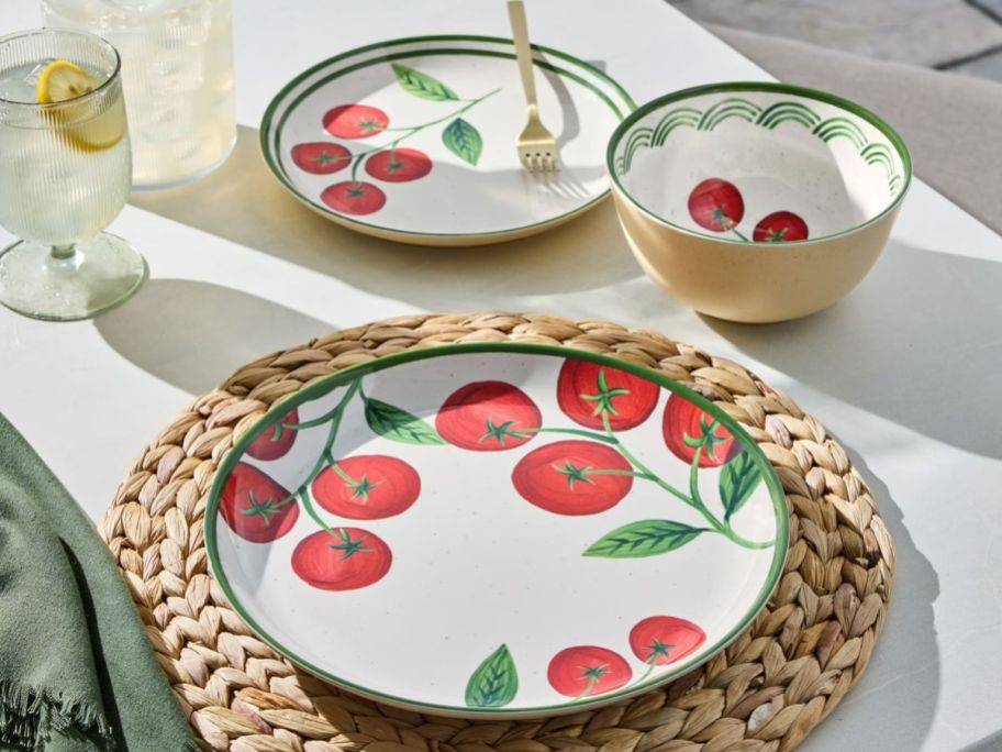 better Homes and Gardens Melamine Plates and bowl