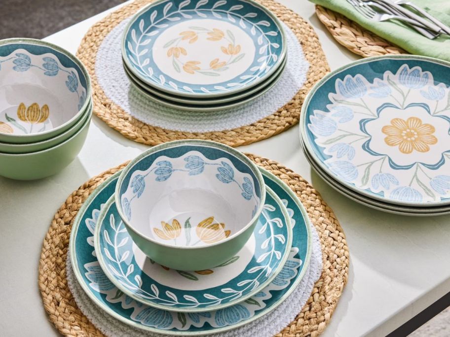 better Homes & Gardens 12-Piece Melamine Tableware Sets