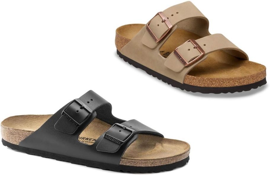 Stock images of two Birkenstock Arizona Sandals