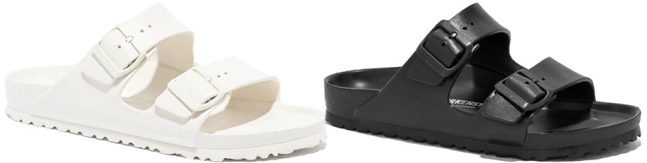 white and black eva sandals