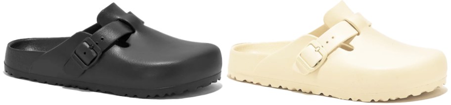 black and white eva clogs