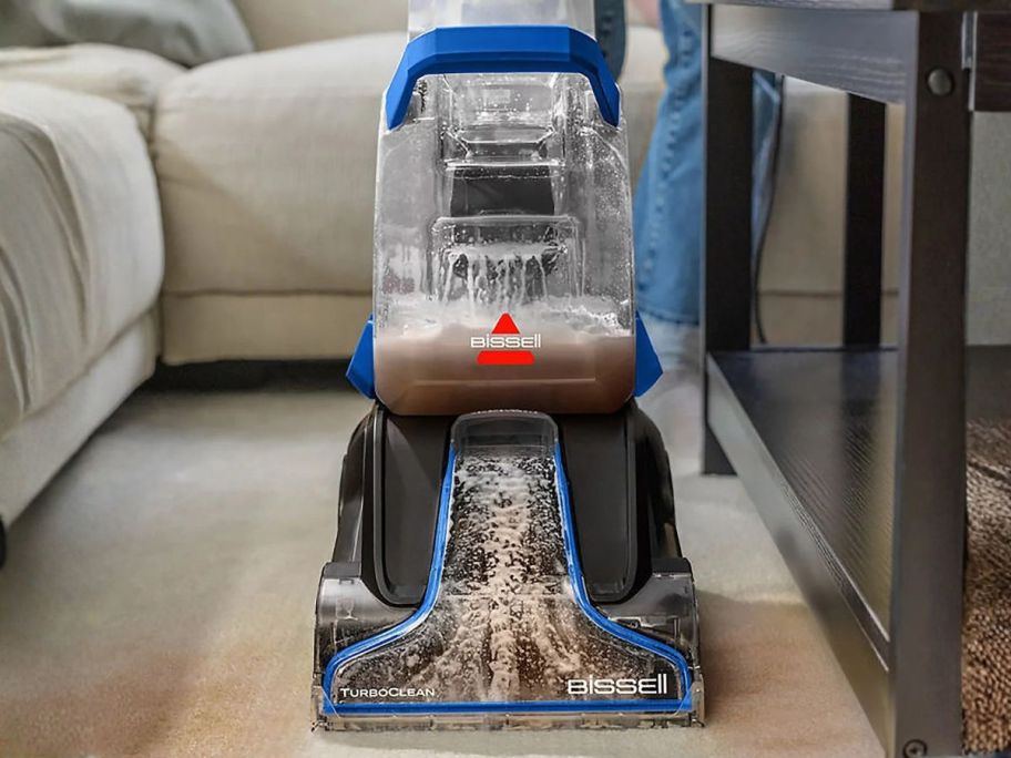 Bissell TurboClean Upright Carpet Cleaner in living room